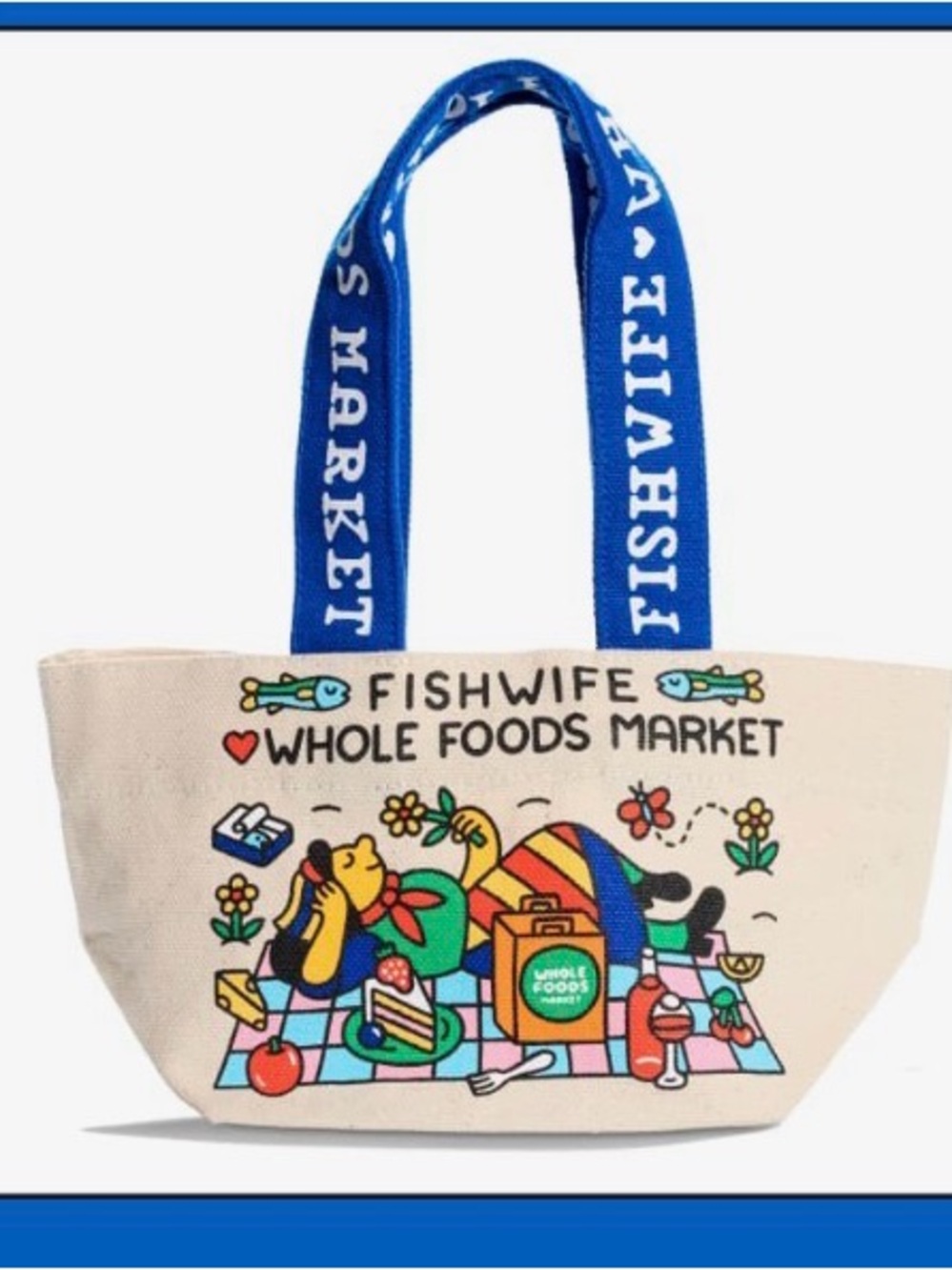 Whole Foods x Fishwife Limited Edition Reusable Tote Bag Micro NWT Eclectic Boho